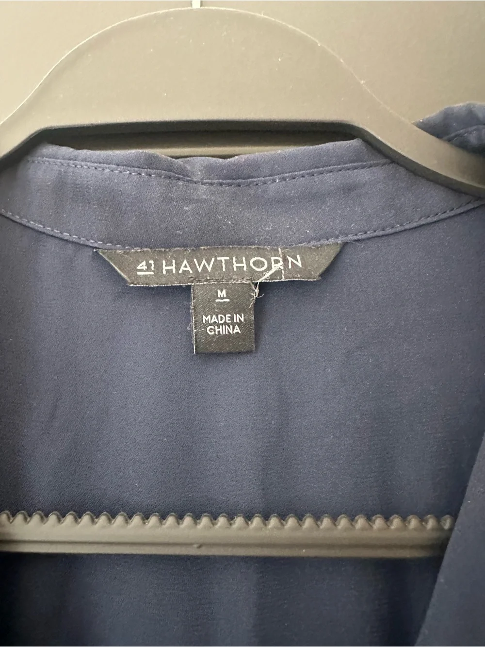 41 Hawthorn Sleeveless Collared V-Neck Camisole in Navy Blue - Picture 2 of 5